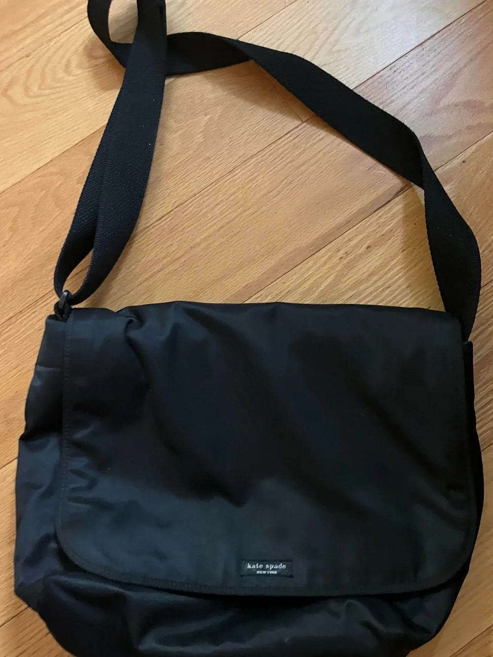 kate spade Black Nylon Messenger Bag with Adjustable Strap